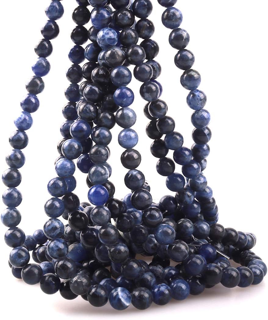 6mm Natural Sodalite Stone Beads for Jewelry Making DIY Crafts Design 1 Strand 15" APPR.63-65pcs