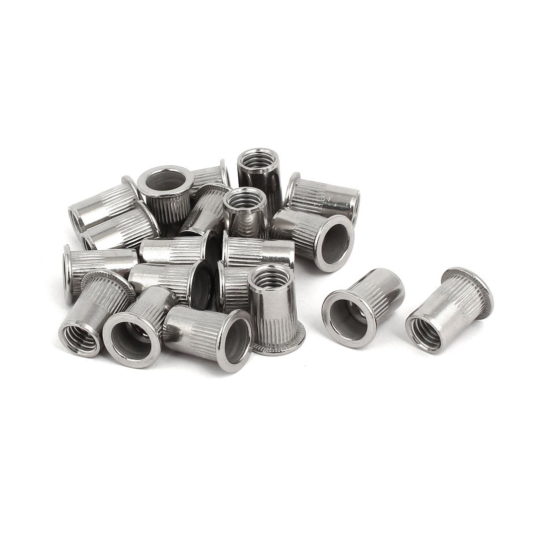 Sourcingmap M10 304 Stainless Steel Flange Blind Rivet Nut Insert Nutsert Silver Tone 20pcs