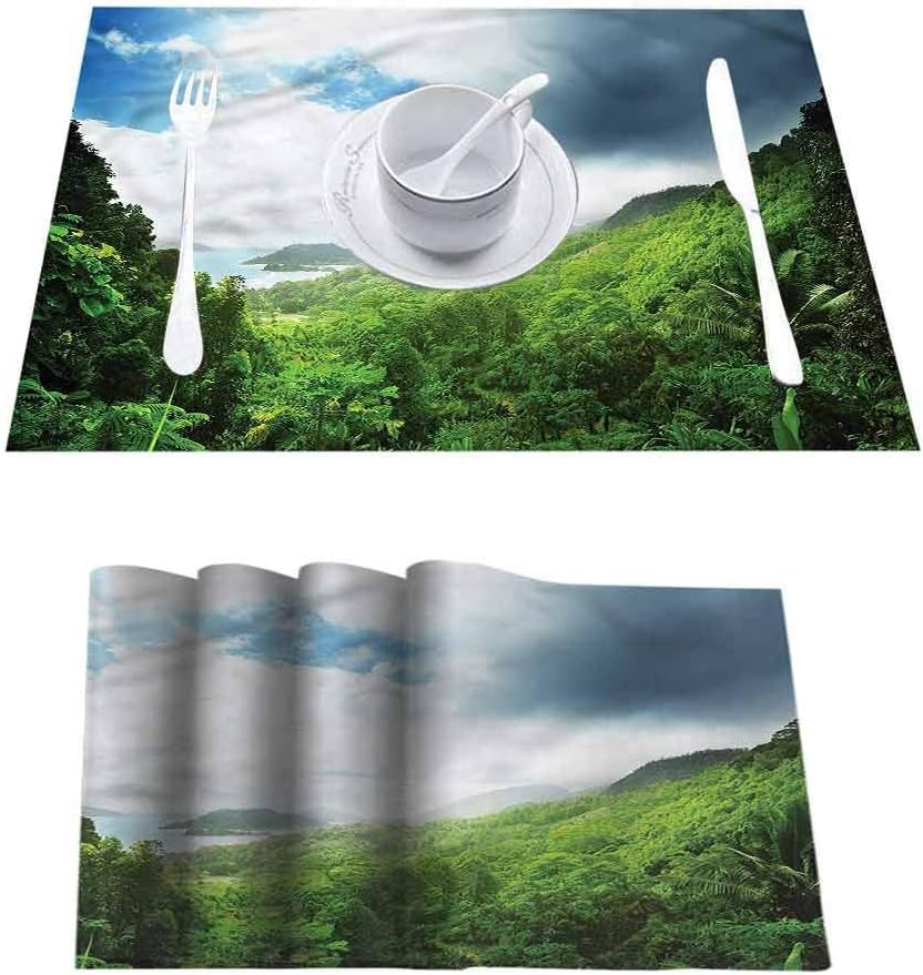 L'sWOW Non Slip Wipeable Placemats Place Mats, Landscape Untouched