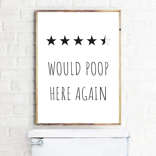 RQJOPE Dekorative Malerei Lustiger Badezimmer-Druck würde Hier Wieder