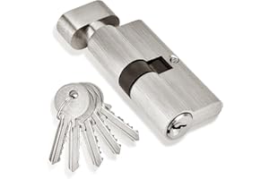 RVSWIHFA Pella Storm Door 70mm Solid Brass Lock Cylinder - Security Door Locks Replacement with 5 Brass Keys and Easy Install