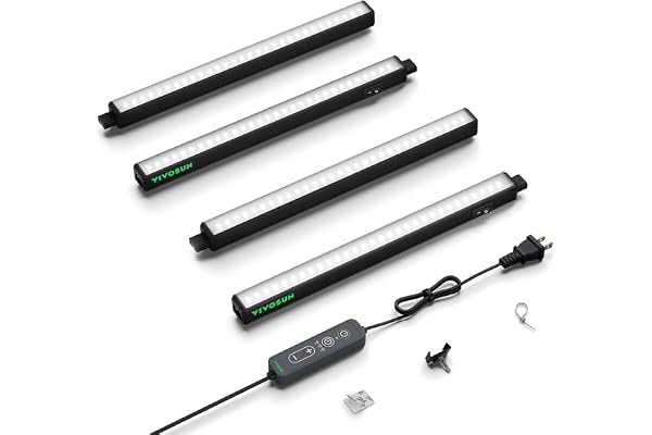 VIVOSUN T5 Grow Lights for Indoor Plants, 5000K Full Spectrum 28W (4 x 7W), 1FT LED Plant Light Strip with Timer & Dimming Co