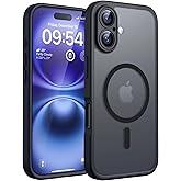 TOCOL for iPhone 16 Plus Case, Compatible with MagSafe, Full Camera Protection Shockproof Military-Grade Magnetic Translucent Matte Back Bumper Phone 16 Plus Cover 6.7-inch(Black)