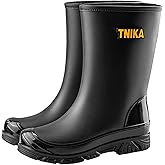 IQAXC Rain Boots for Men Mid & Knee-High - Waterproof Lightweight Slip Resistant Garden Fishing Shoes