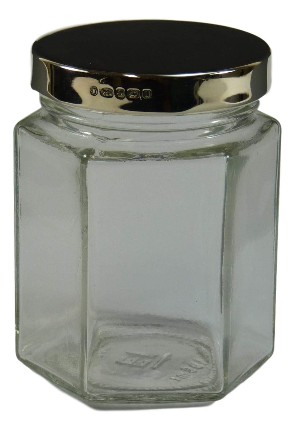 Merritt Robinson Ltd NEW - Solid Sterling Silver LID - EMPTY Jar - 8 oz - Wedding Favours