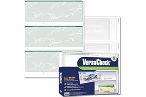 VersaCheck Secure Checks - 1500 Blank Business Checks - Green Prestige - 500 Sheets Form #3000 - 3 Per Sheet