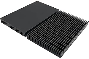 Awxlumv Aluminum Large Heatsink 5.9 x 3.6 x 0.59 Inch /150 x 93x 15 mm Black Heat Sinks Fins for Cooler PCB Board LED Motherb