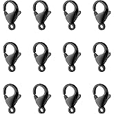 100PCS Black Lobster Clasps 10MM Stainless Steel Lobster Claw Clasps Bulk for Jewelry Making DIY Necklace Bracelet