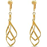 Aloha Earrings Gold Tone Non Pierced Clip On Dangling Earrings