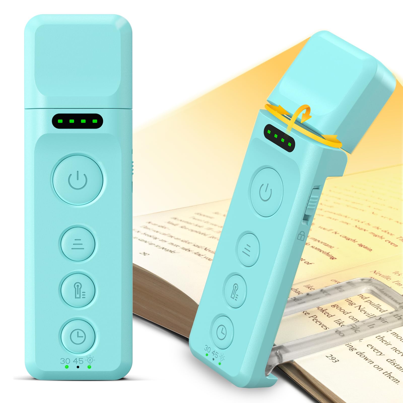 Photo 1 of Glocusent Book Lights for Reading at Night, Rechargeable Reading Light with Sleep Aid & Timer, 5 Brightness & 3-Color Book Lamp for Reading in Bed, Night Reading Light for Book with a Travel Lock