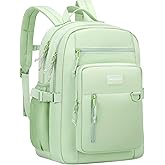 PRAGARI Kids Backpack for School Cute Aesthetic Green Backpack Girls Student Bookbag Women Travel Lightweight Book Bag