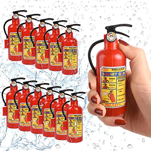 VYNYJOAN 12PCS Water Squirt Items 4 Inch Fire Extinguisher Water Guns Boys Girls Summer Water Entertainment Products
