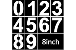 DENYLO PRO 8 Inch Number Stencils Set Plastic Number Stencils Reusable Digital Templates for Cake Stencil Address Number Painting Stencils Templates