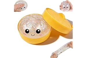 Glitter Dumpling, Glitter Dumpling Squishy Box, Dumplings Squishy for Stress Relief, Soft Squeeze Decompression Dough with Fo