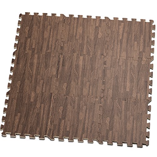 HemingWeigh Printed Wood Grain Interlocking Foam Anti Fatigue Floor