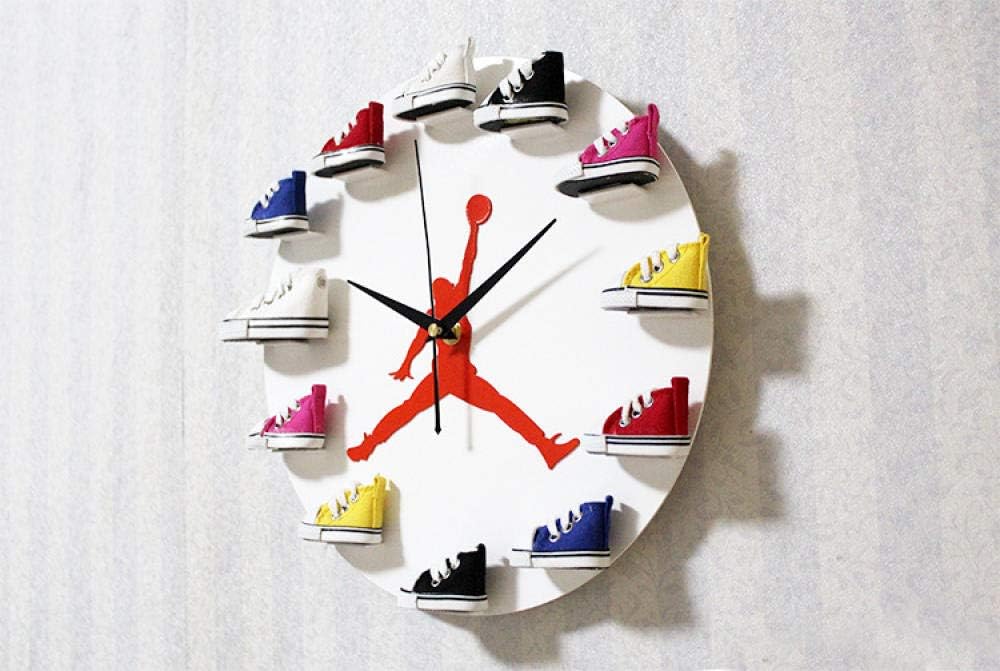 huaxiazu Model Clock Gift Clock Creative 3D Sneakers Model Clock Fan Gift