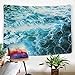 Sunm Boutique Wall Tapestry Blue Ocean Wave Tapestry Sea Wall Hanging Tapestry Wall Art Decor Tablecloth (Spray,51.2