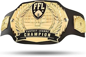 TrophySmack Fantasy Football Championship Belt – 12-Year Perpetual Championship Belt Engravings Optional (Gold or Silver)
