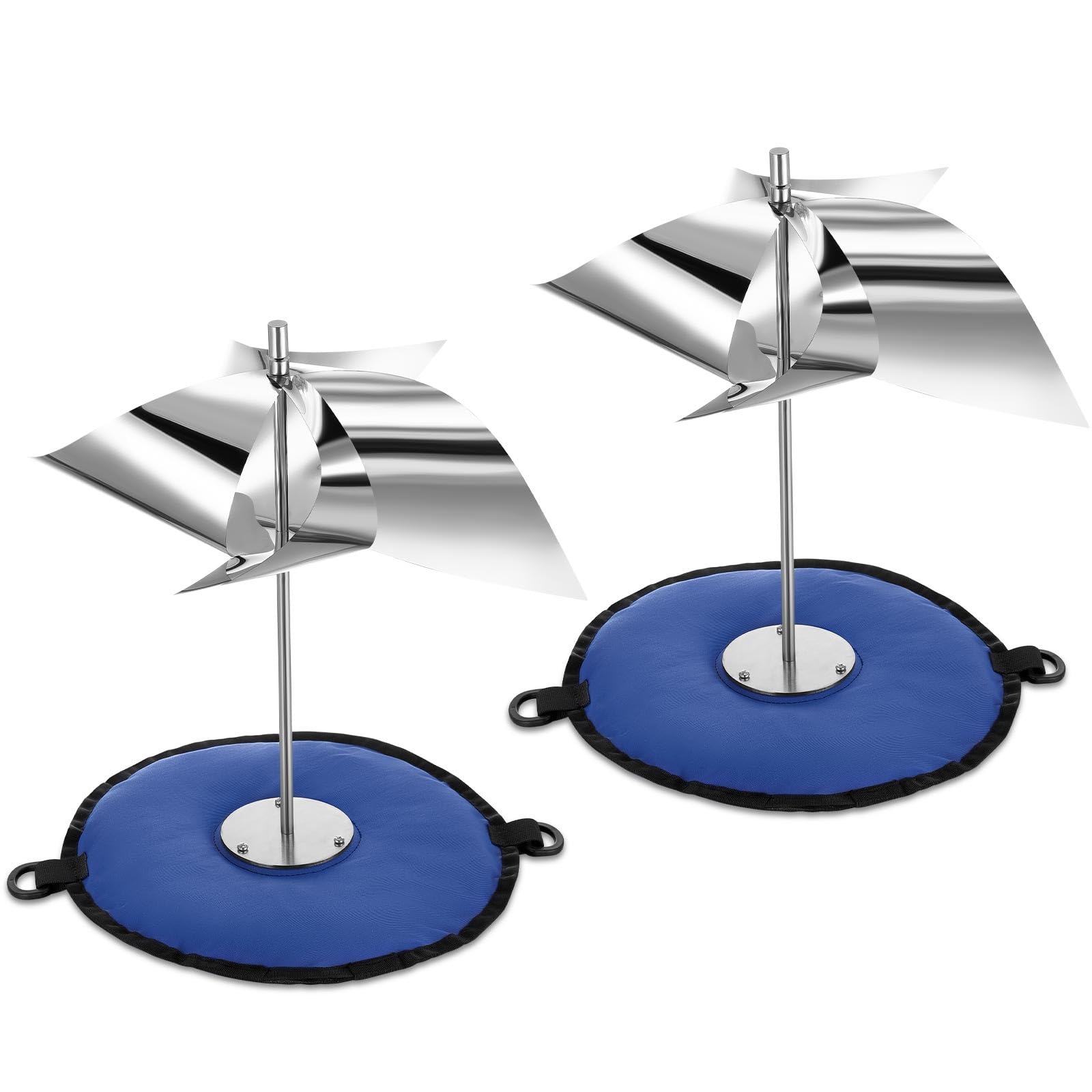 Photo 1 of Qualirey 4 Pack Pigeon Deterrent Set for Outside Include Sand Bag Boat Base and Reflective Wind Powered Bird Deterrent for Boat Dock Outside Yard Vegetable Garden Patios Rooftop