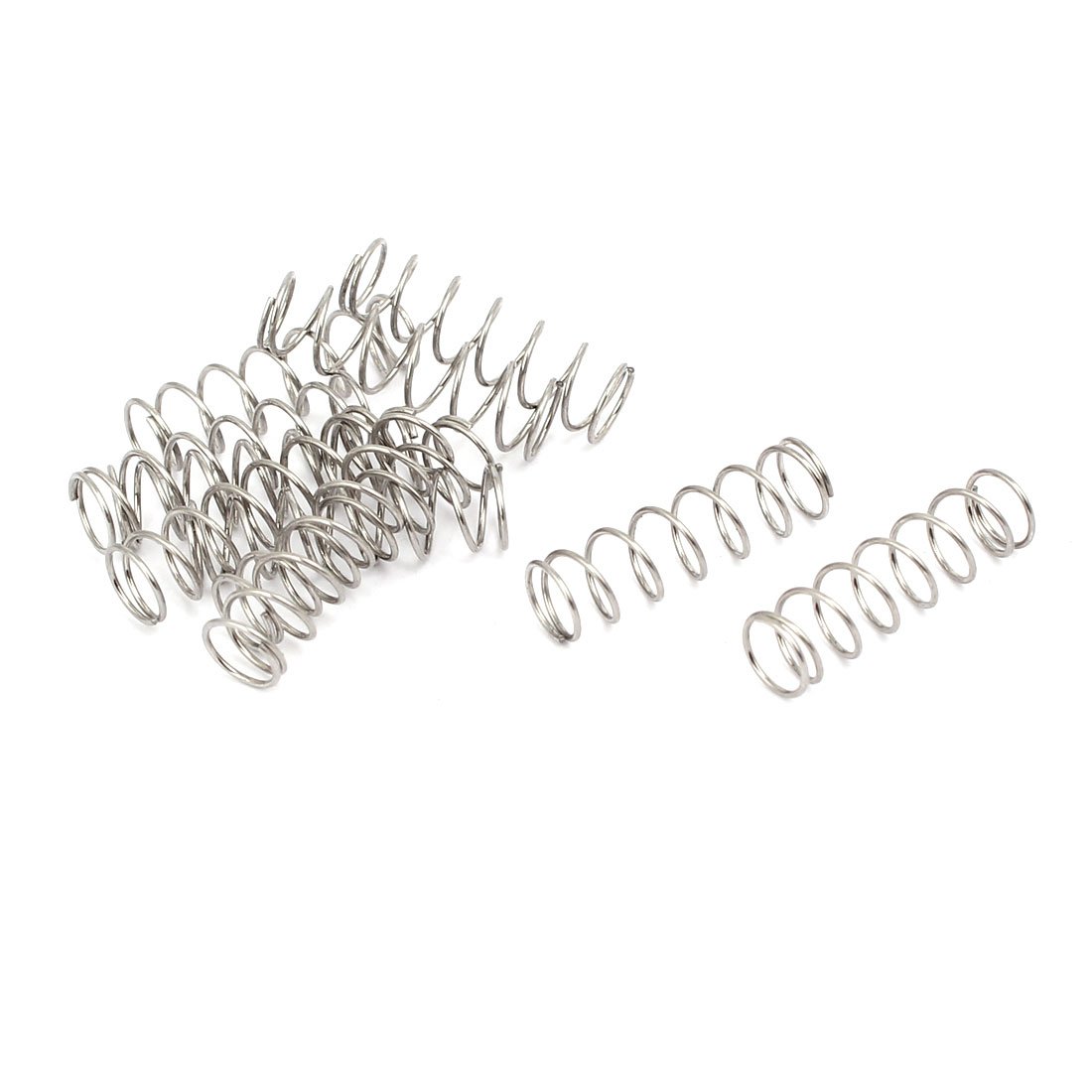sourcingmap 0.5mmx6mmx20mm 304 Stainless Steel Compression Springs Silver Tone 10pcs