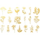 Ceramic Decals - Overglaze Gold - Enamel Decal - Waterslide Decal Gold Flower 02