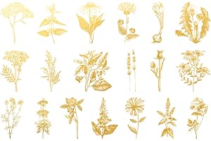 SANBAO STUDIO Ceramic Decals - Overglaze Gold - Enamel Decal - Waterslide Decal Gold Flower 02