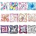 b.m.c BMC 12pc Womens Silky Scarf Square Patterns & Colors Accessory Set - Floral