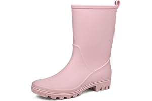 DKSUKO Women's Mid-Calf Rain Boots Garden Boots Waterproof Rubber Boots