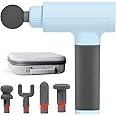 Sharper Image Powerboost Massage Gun 3.0-5 Attachments, 6 Speeds, Quiet Motor| Ergonomic Deep Tissue Percussion Massager| Full Body Muscle Recovery & Pain Relief| Fathers Day Gift for Dad