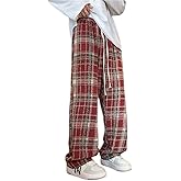 Woman Casual Plaid Y2K Pants Goth Baggy Pants Grunge Clothes Pajama Pants Streetwear