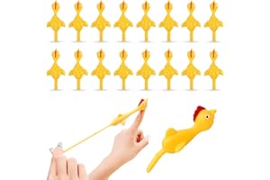 BUVUDI 16 Pieces Rubber Chicken Slingshot Rubber Chickens Flying Chicken Slingshot Flicken Chicken Game Finger Slingshot Chicken Toys Chicken Flingers Flinging Chickens for Party Favors Activity Gift
