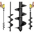 SORANGEUN Auger Drill Bit for Planting-1.6"x16.5" + 3.5"x16" Plant Auger for Cordless Drill-Garden Tools for Bulbs Planting&Holes Digging - 3/8 Inch Hex Drive Drill