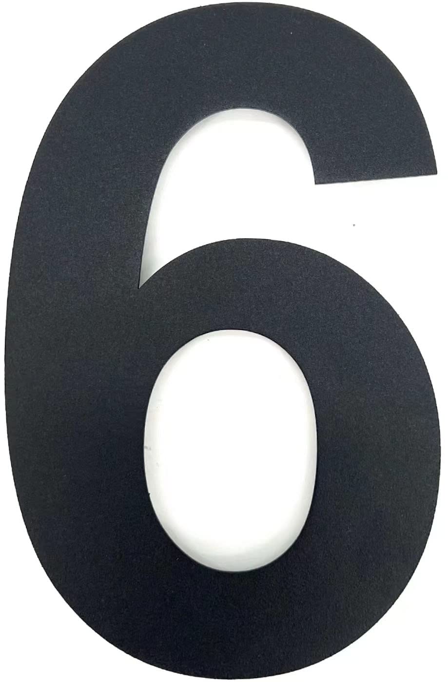 20 cm powder coated in anthracite house number, made of solid 304 stainless steel (6, jet black RAL 9005)