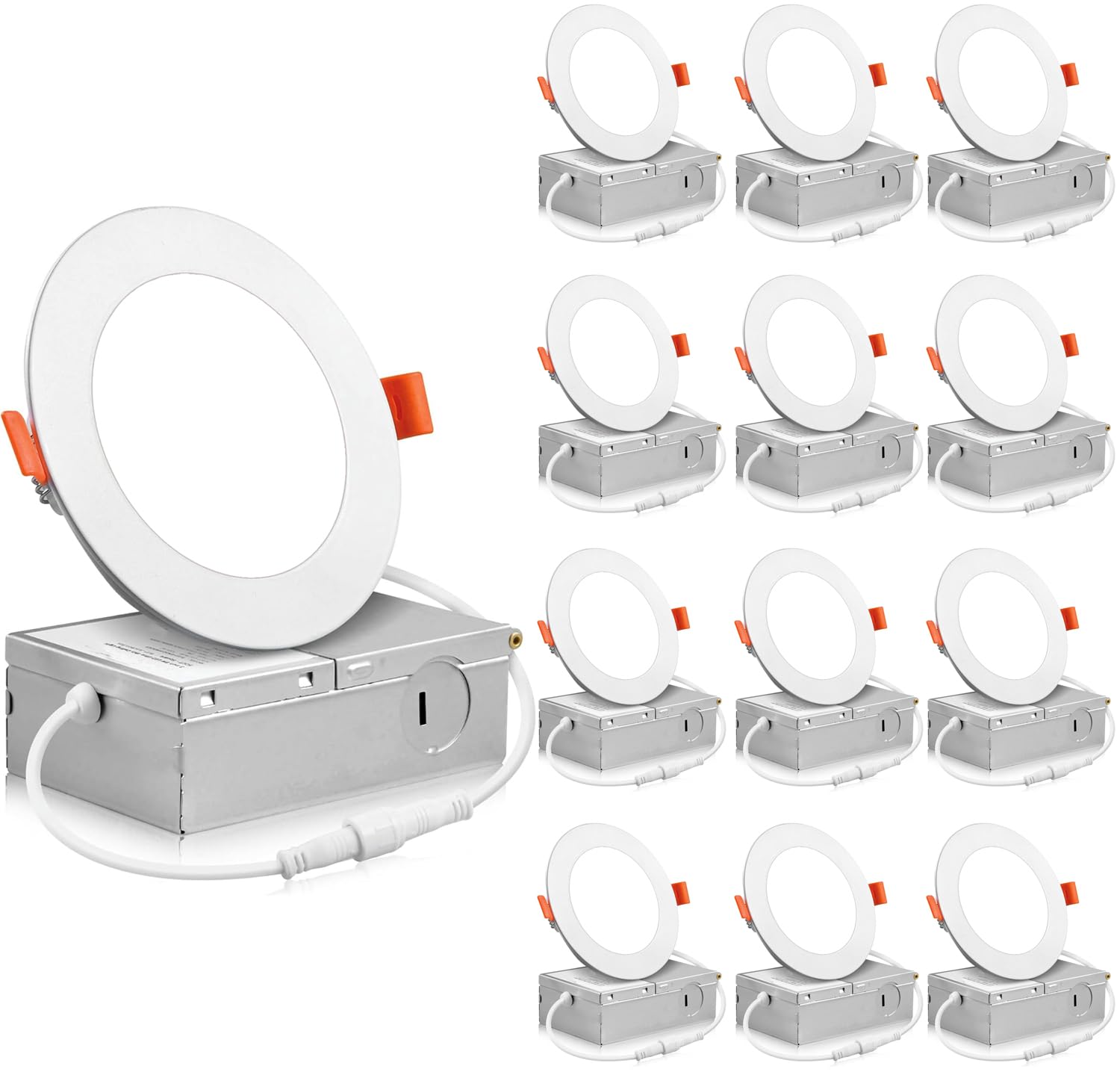 Photo 1 of baiyilux 12 Pack Recessed Lighting 4 Inch LED Recessed Lights with Junction Box, 6000K Dayligh, Canless Recessed LED Ceiling Light, 9W 800lm Canless Lights for Retrofit and New Decoration ?