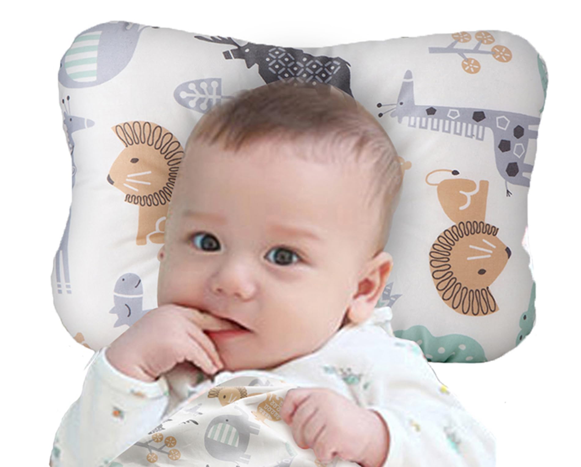 Photo 1 of WelsLife Soft Hypoallergenic Baby Head & Neck Support Organic Cotton Cover Machine Washable (Animal World)