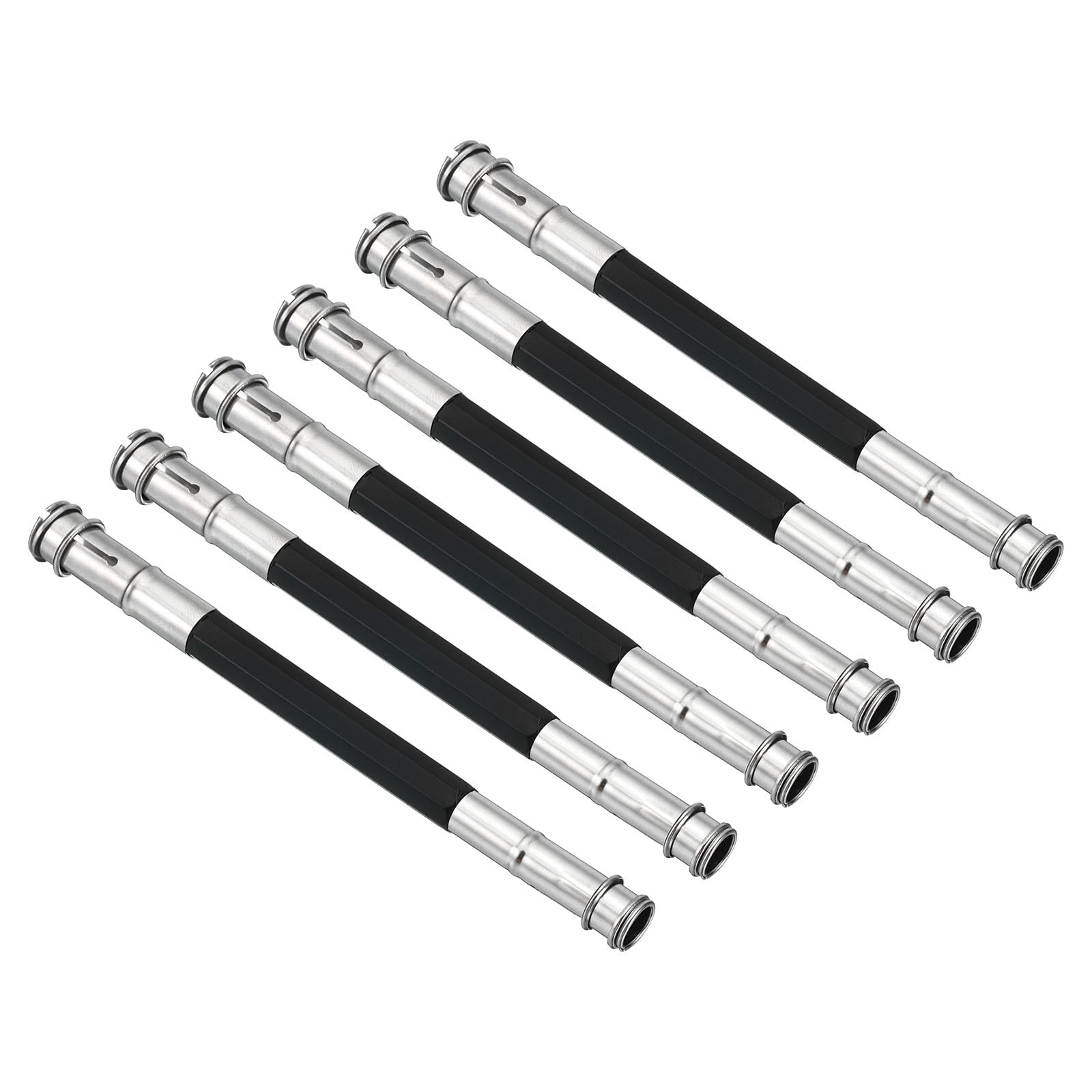 PATIKIL Pencil Extenders, 6 Pack Metal Dual Head Adjustable Pencil Holder Extender for Artists Drawing Shading, Black