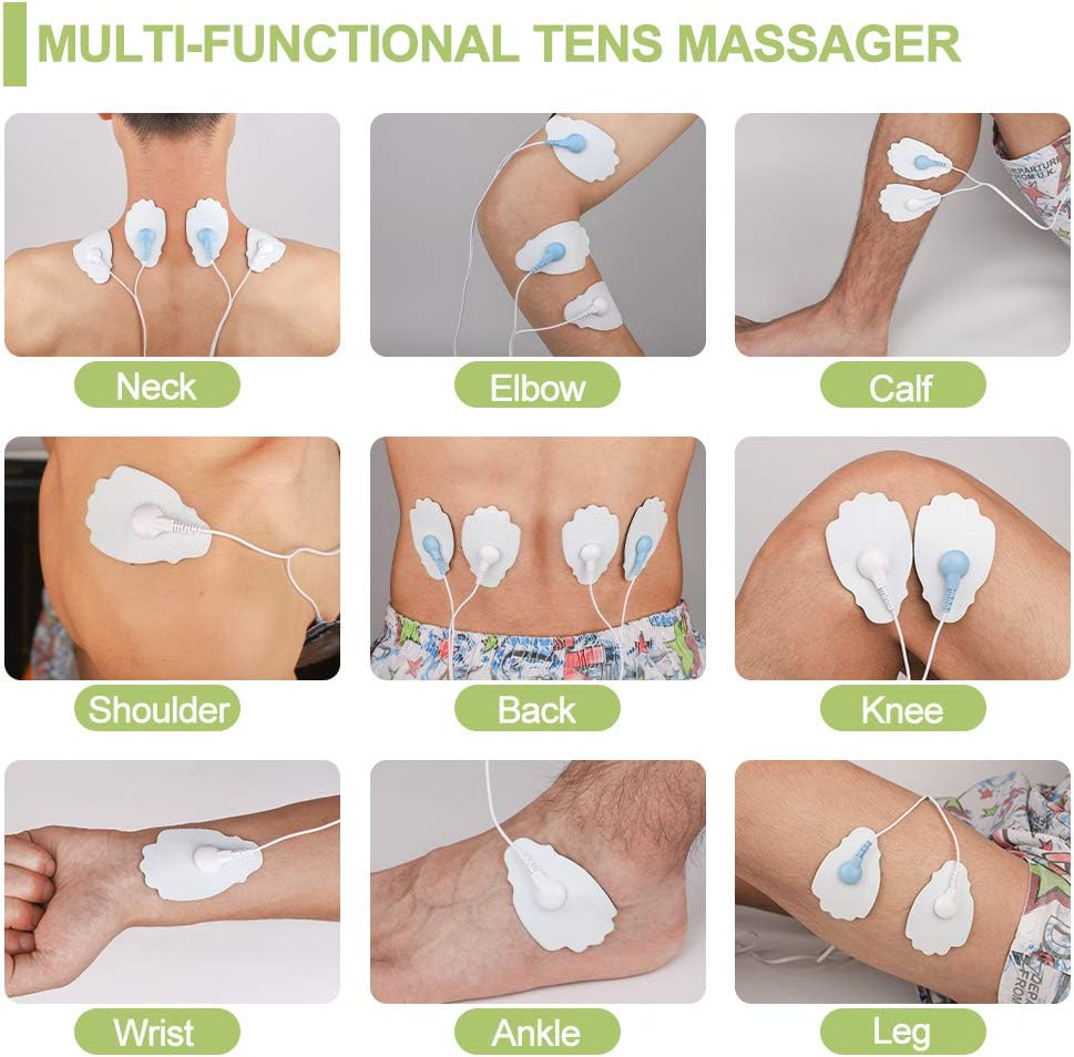 HaelMed Dual Channel Electric TENS Unit Muscle Stimulator, Gen Pain Relief 16 Modes Rechargeable TENS Machine with 4pcs Premium Electrode Pads for Pain Relief & 2 Electrode Wires with 2 leads: Health & Personal Care