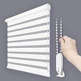Foiresoft Zebra Blinds Custom Size Day Night Dual Layer [Basic,White]