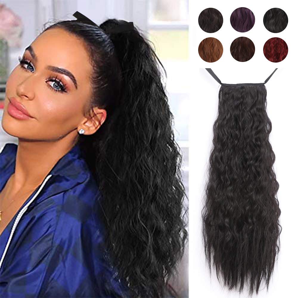 Amazon Com Remeehi Wig Woman Long Curly Hair Loose Wave Ponytail