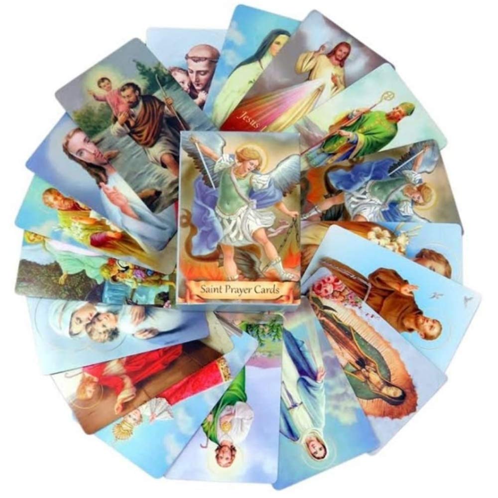 Pack of 54 Assorted Holy Cards with Prayers and Catholic Saints
