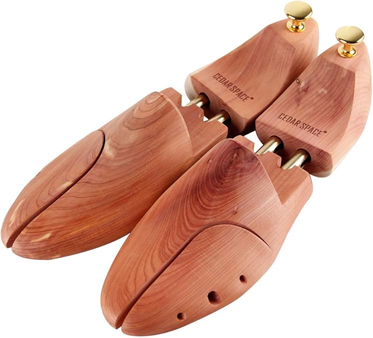 CEDAR SPACE Cedar Shoe Trees for Men Adjustable Wooden Stretcher 1Pack US Size 7