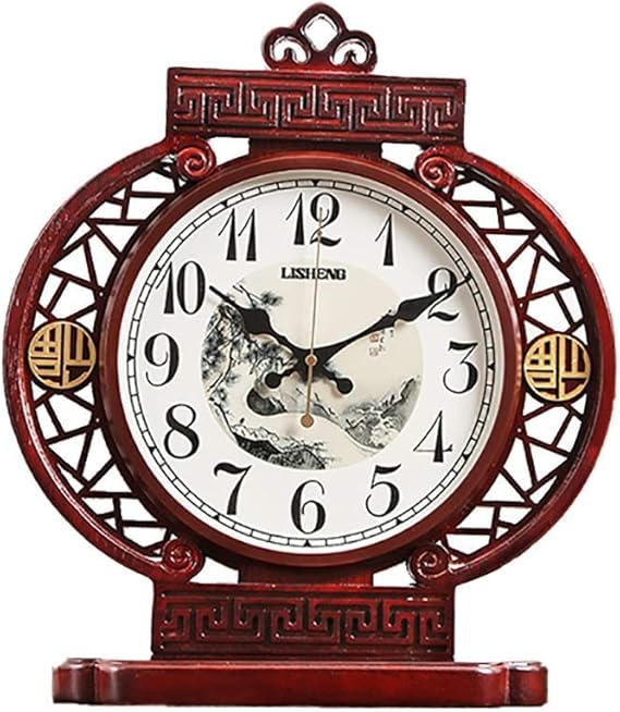 Sitzuhr Chinesische Retro Tischuhr Massivholz Stille Uhr Digitale