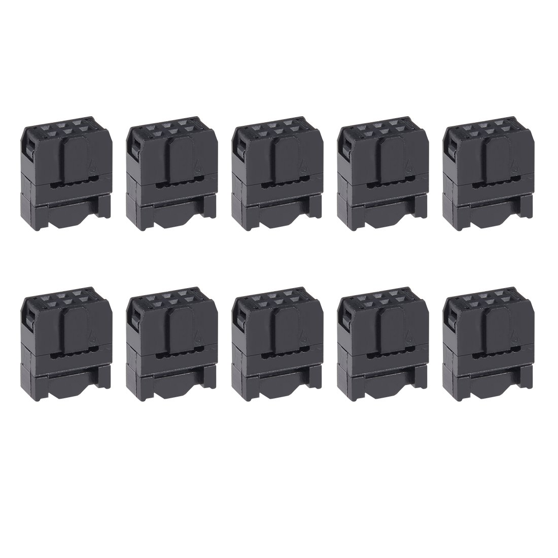 Sourcingmap 10Pcs 2x3Pin 2.54mm Pitch Double Rows Straight Connector IDC FC Ejector Header