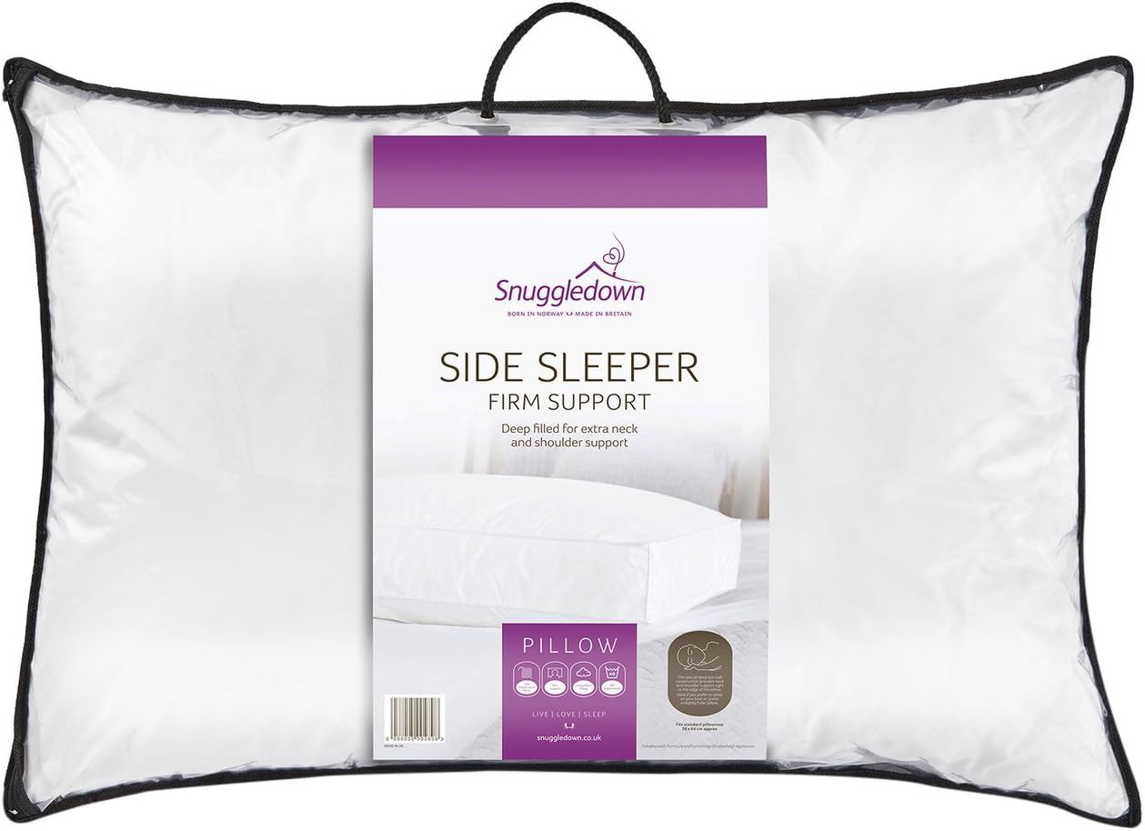 Snuggledown Side Sleeper Pillow Firm Support White 38 X 64 Cm