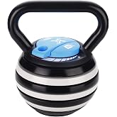 XRT65 40lb Adjustable Kettlebell for Home Gym | 7 Weight Levels, Fast Dial, Space Saving Design, Iron Handle, Full Body HIIT &amp; Training &amp; Physiotherapy, Black &amp; Blue