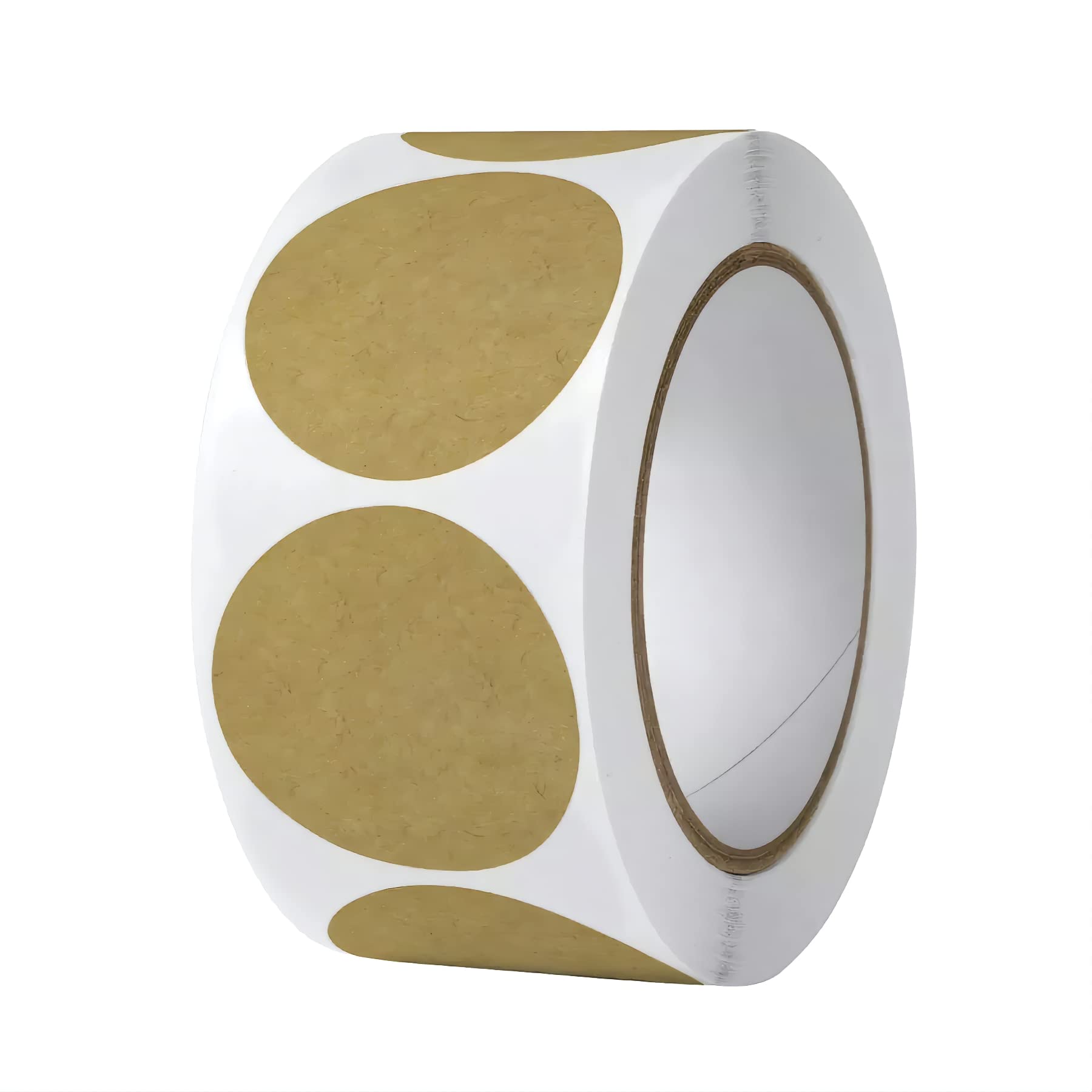 Savana 2" Inch Natural Brown Kraft Stickers (500 Per Roll) - 50mm Round Blank Stickers for Store Owners, Crafts, Organizing, Jar and Canning Labels, Price Tags