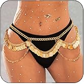 Unicra Gold Coin Waist Chain Layered Belly Chain Summer Beach Bikini Body Chain for Women and Girls