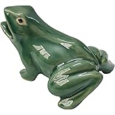 Hikiwin Ceramic Frog Figures Fountains Accessories,Green Glazed Ceramic Frogs Water Spraying Pools Ornaments,Outdoor Fountain Ornaments for Ponds and Water Gardens,1 Piece