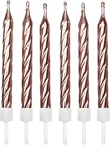 Anniversary House Metallic Rose Gold Spiral Birthday Candles Set of 12 with view 9