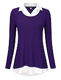 GloryStar Women's Long Sleeve Contrast Collared